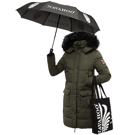 NAVAHOO Damen Warmer Wintermantel Parka inkl. Einkaufstasche und Regenschirm  Cosimaa bei Marktkauf online bestellen