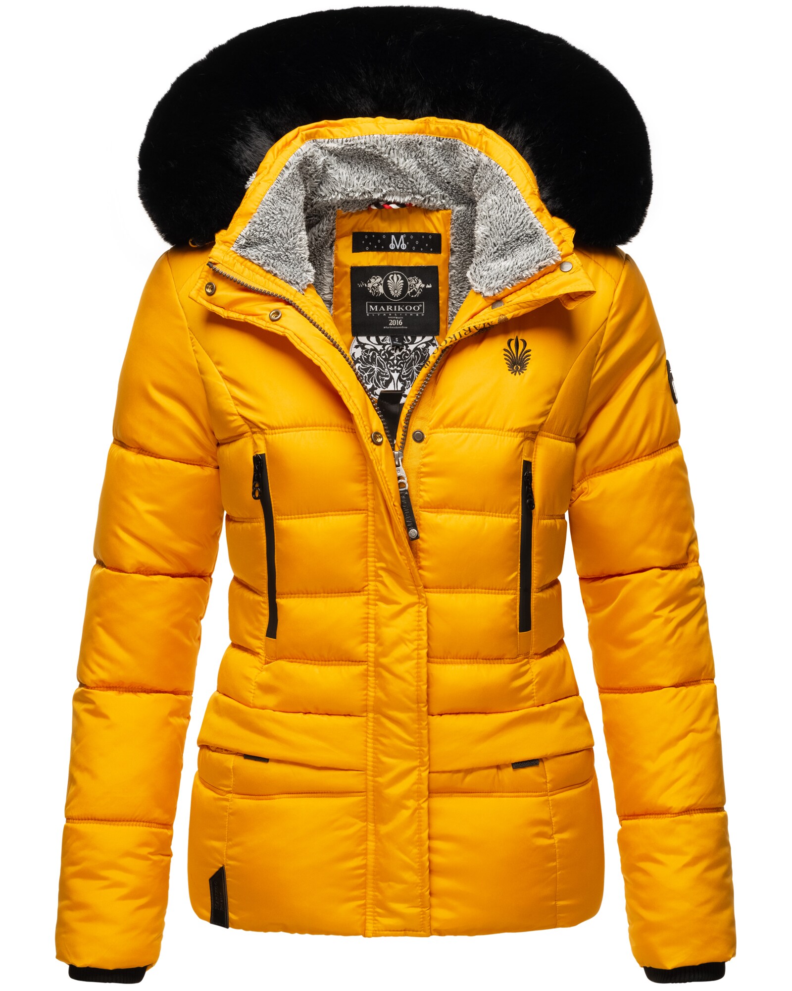 NAVAHOO Damen Winterjacke Steppjacke mit Teddyfell & Kunstpelz Kapuze Loveleen 