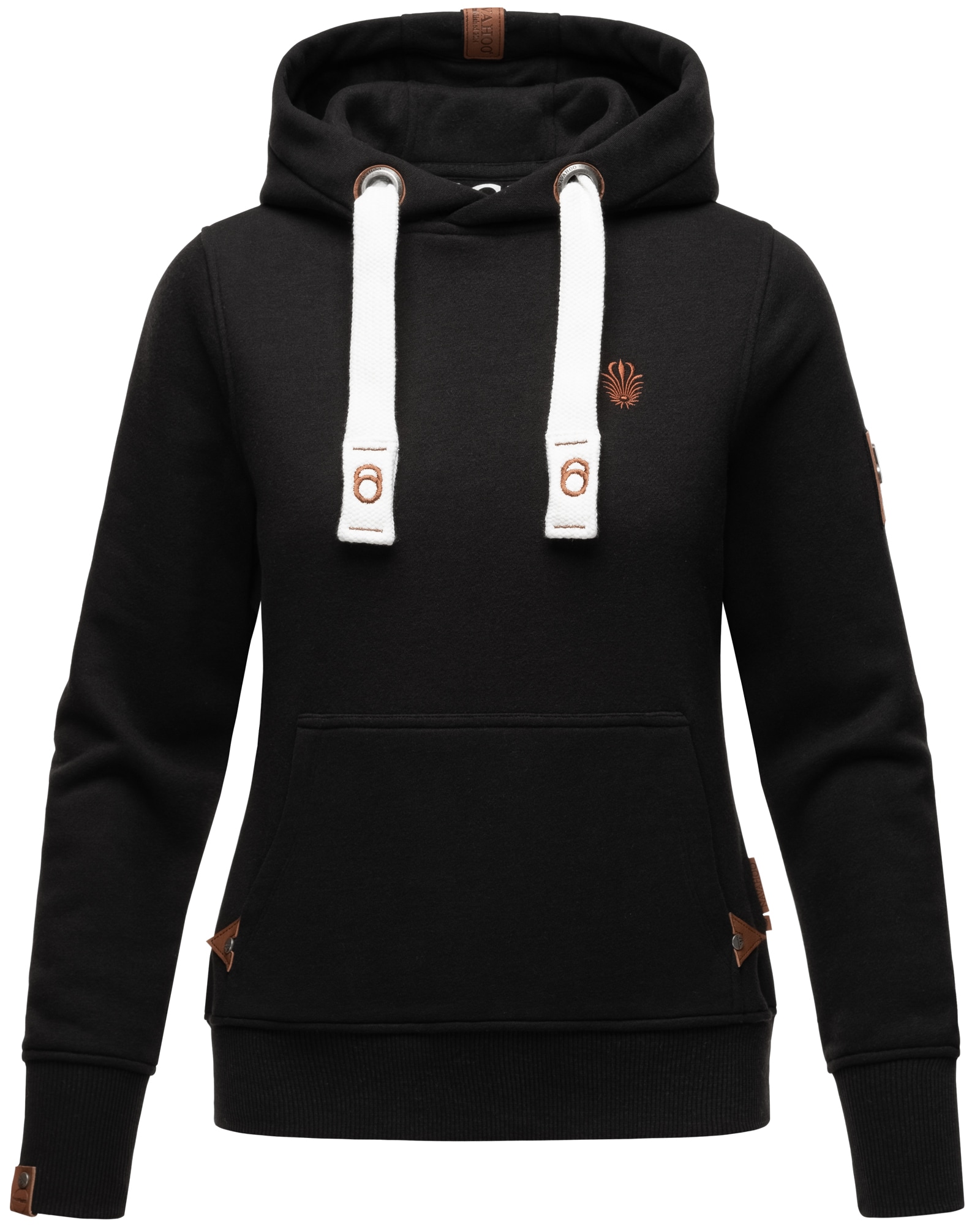 NAVAHOO Damen Kapuzensweatshirt Hoodie mit Kapuze & Breiten Tunnelzugkordeln Damlaa 