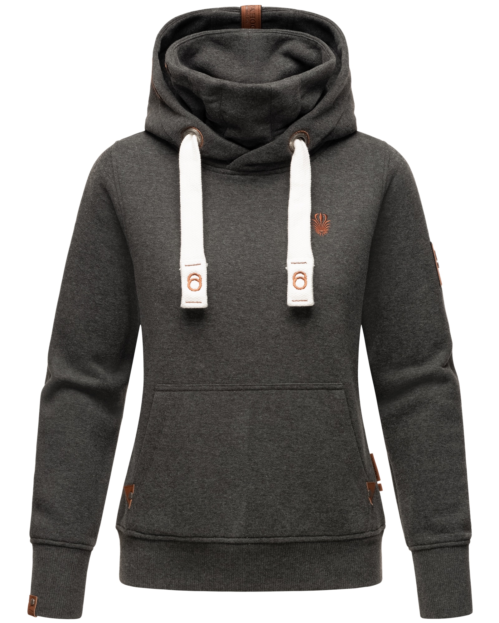 NAVAHOO Damen Kapuzensweatshirt Weicher Hoodie mit dicken Tunnelzugkordeln & Kapuze Raniaa 