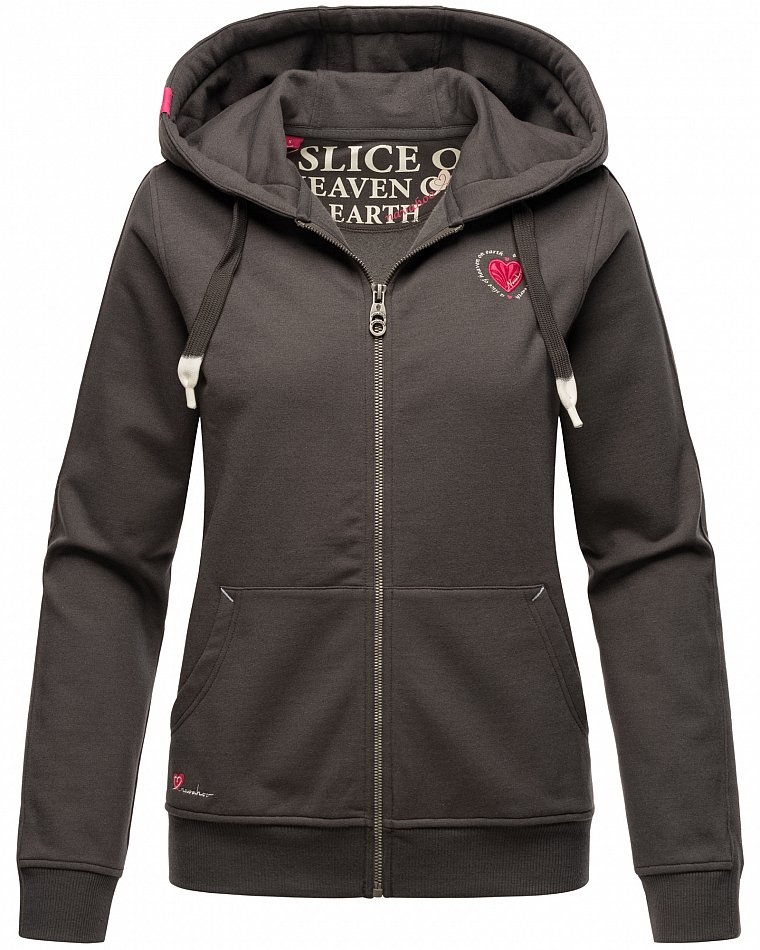 NAVAHOO Damen Kapuzensweatshirt Hoodie mit Kapuze & Dicken Tunnelzugkordeln Cremet&ouml;rtchen 