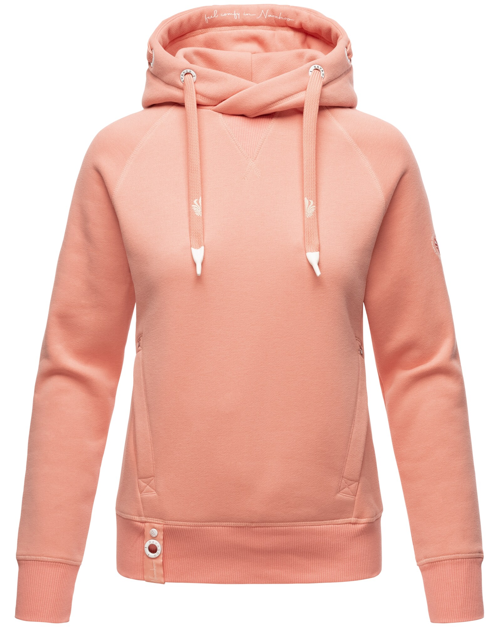 NAVAHOO Damen Kapuzensweatshirt Hoodie mit Kapuze & Breiten Tunnelzugkordeln Liebesm&auml;uschen 