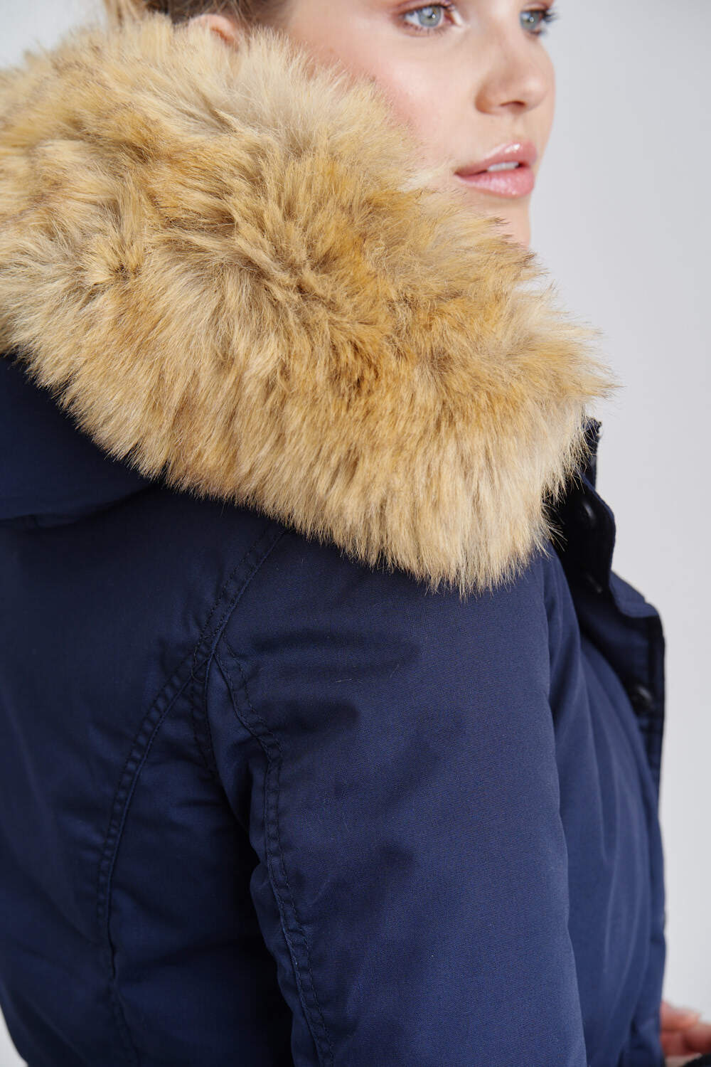 Navahoo Warme Damen Winter Jacke Mit Kunstfell B392 Rosa Größe XXL