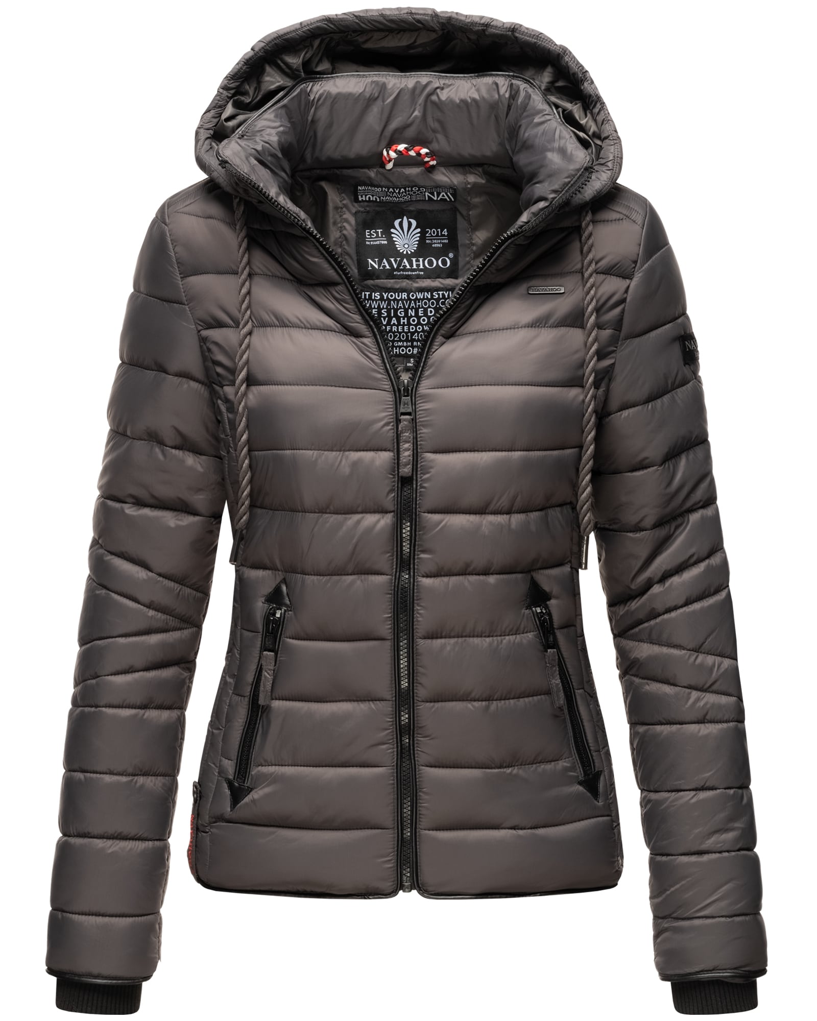 NAVAHOO Damen Steppjacke leichte &Uuml;bergangsjacke mit Kapuze Lulana 