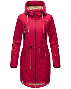 MARIKOO Damen Softshelljacke Funktionsjacke mit warmen Teddyfleece & Kapuze Racquellee 