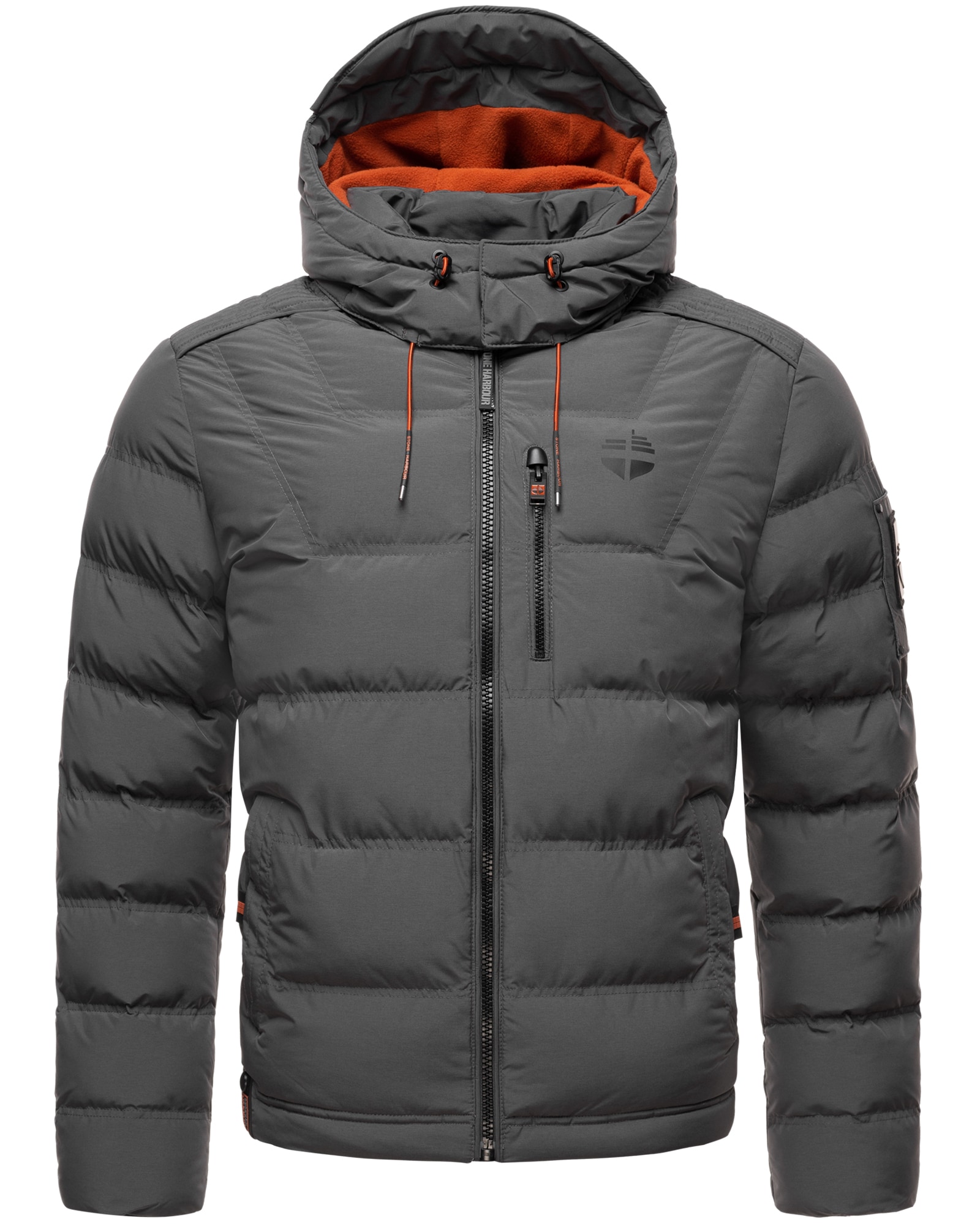 STONE HARBOUR Herren Winterjacke Stepp Outdoor Jacke warm gef&uuml;ttert mit Abnehmbare Kapuze Arvidoo 