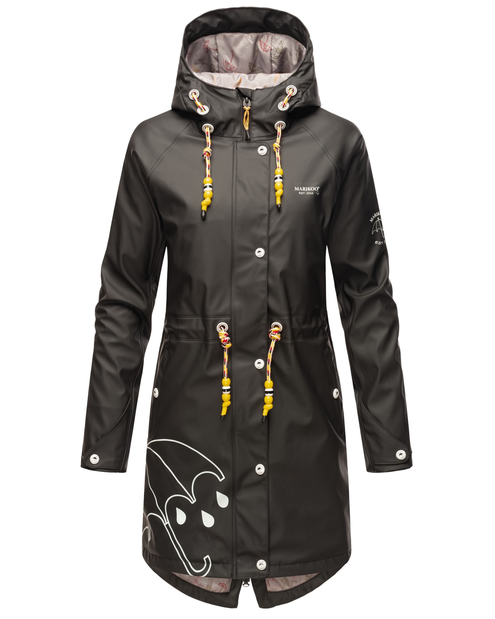 NAVAHOO Damen Funktions Jacke Regen Mantel Outdoor Parka Wasserdicht mit Kapuze Dancing Umbrella 