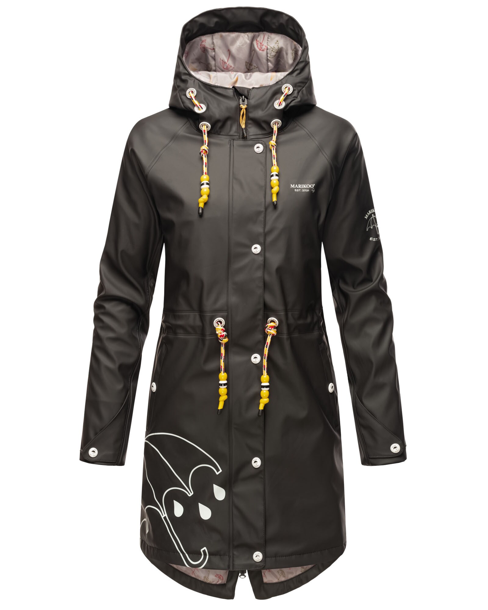 NAVAHOO Damen Funktions Jacke Regen Mantel Outdoor Parka Wasserdicht mit Kapuze Dancing Umbrella 