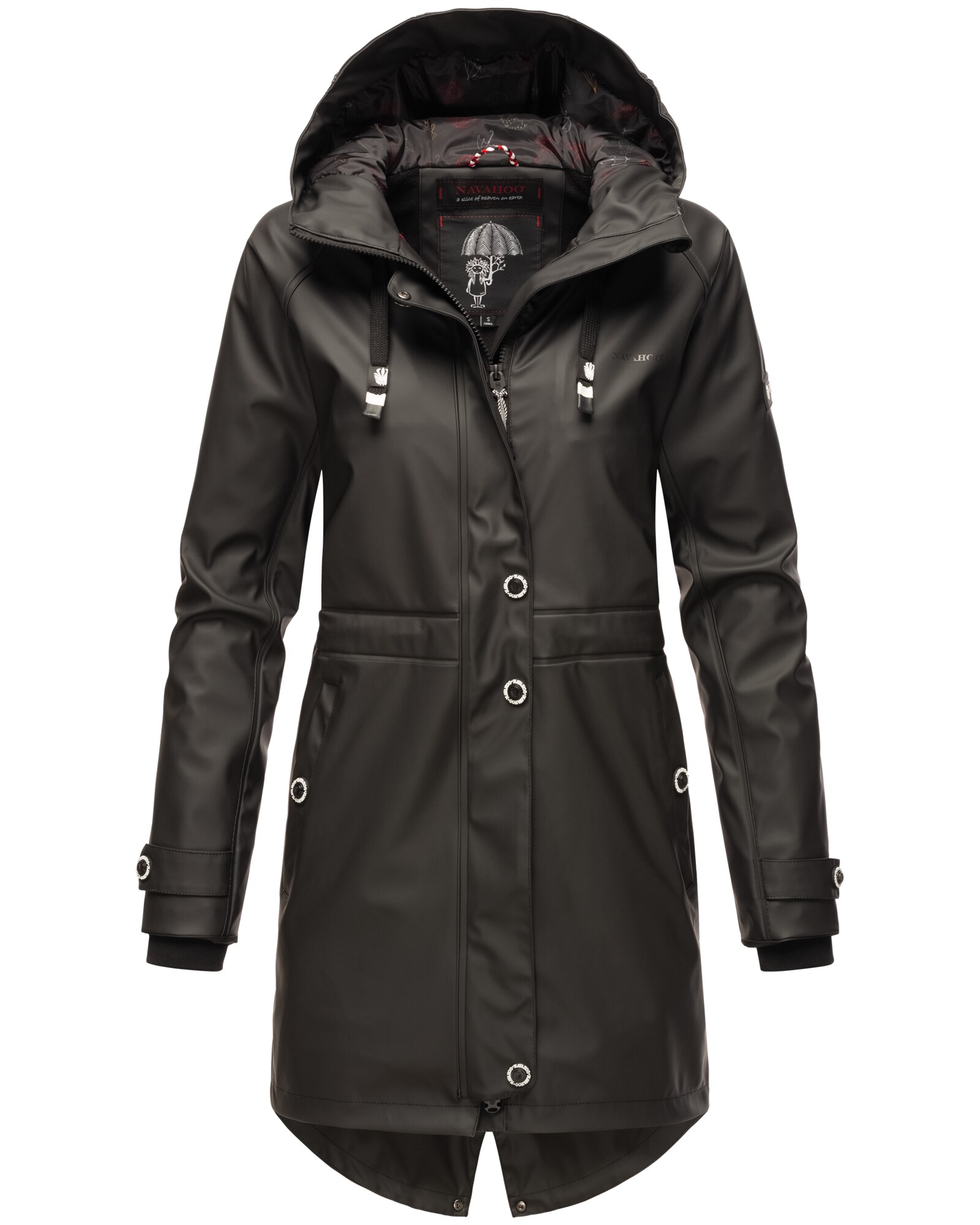 NAVAHOO Damen modischer Regen Jacke Outdoor Regenmantel Regenparka