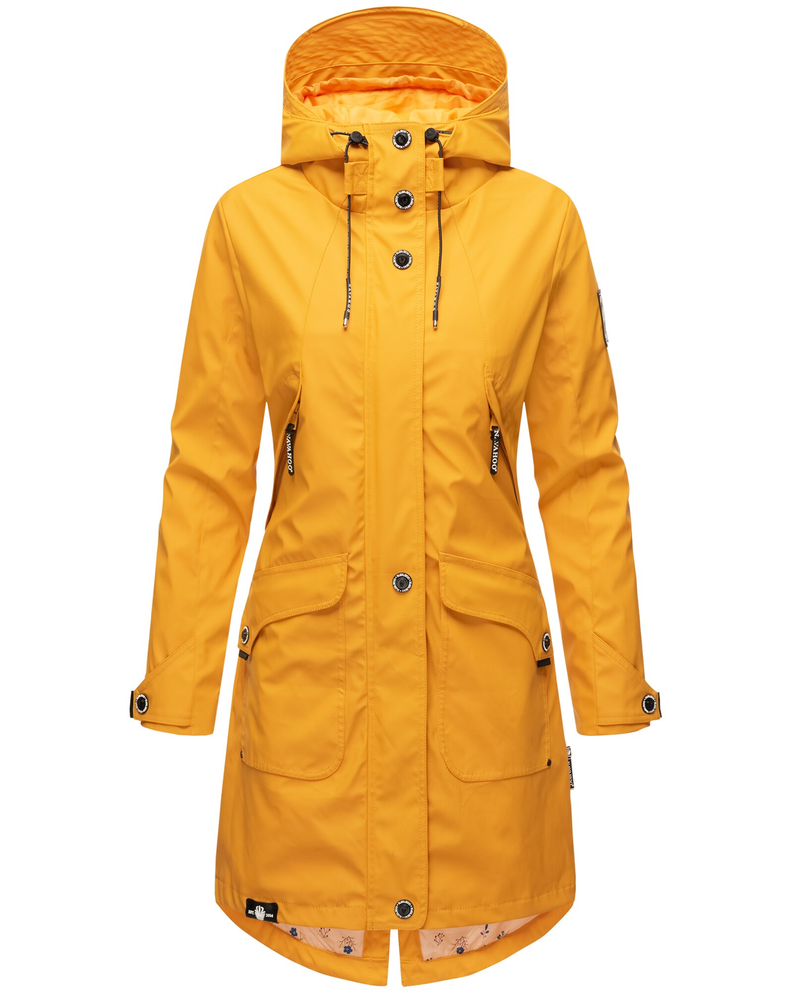 NAVAHOO Damen &Uuml;bergangsjacke Outdoor Funktions Regen Mantel Parka Kurzmantel mit Kapuze Sch&ouml;tchen 