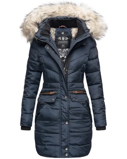 NAVAHOO Damen Stylischer Steppmantel Winter Parka mit edlem Fellimitat Paula 