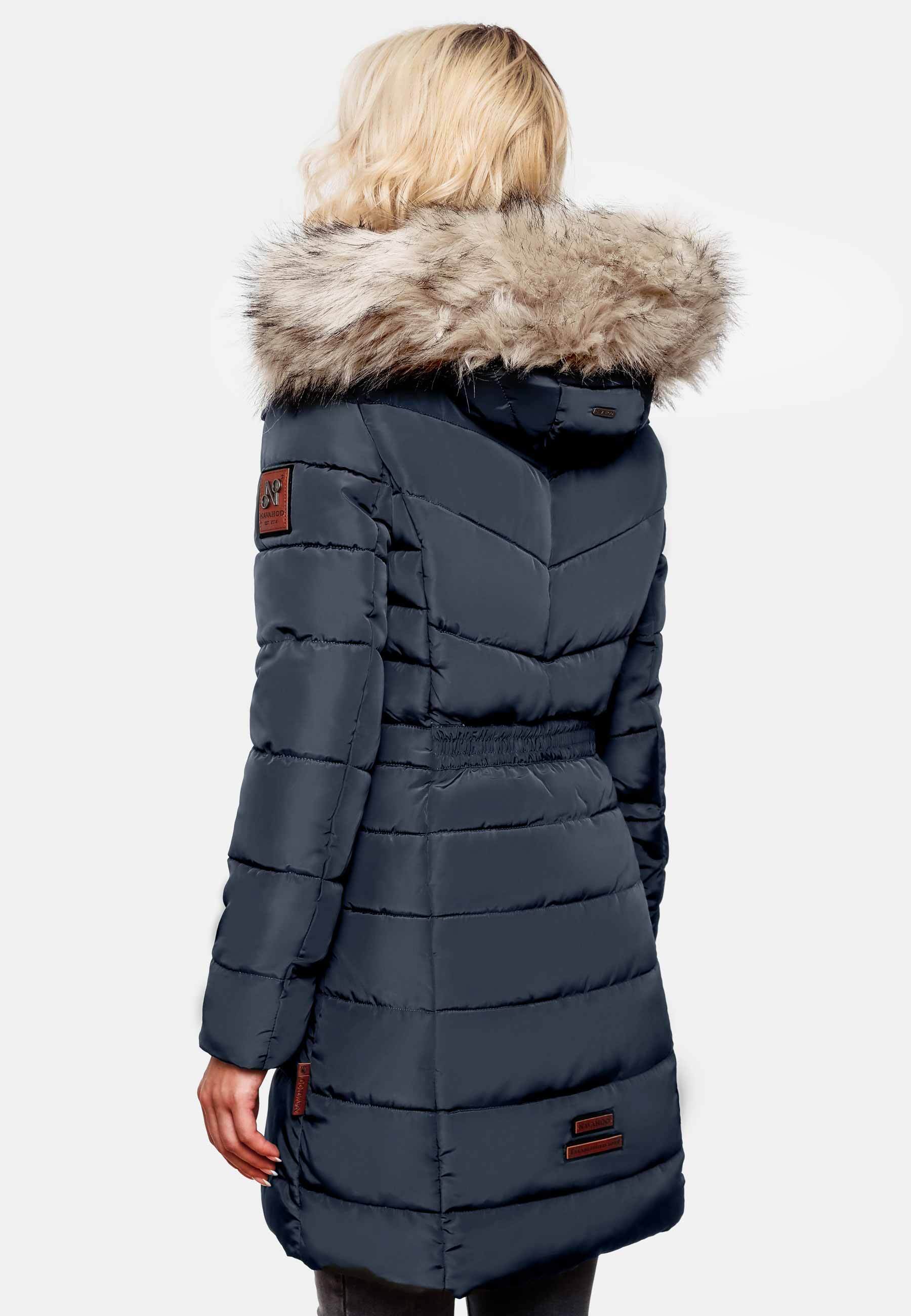 NAVAHOO Damen Stylischer Steppmantel Winter Parka mit edlem
