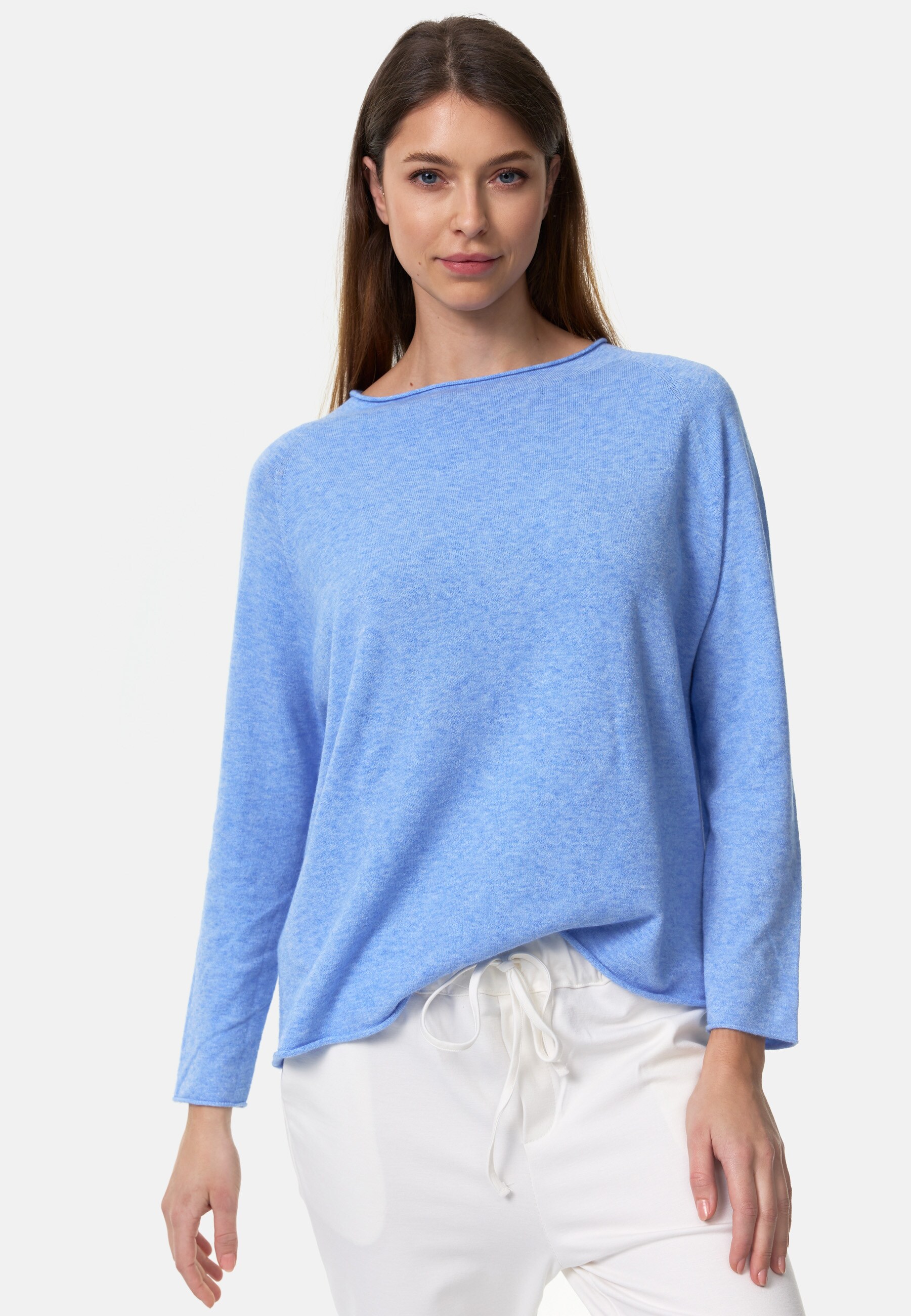 PM SELECTED Damen Strickpullover Klassischer Sommer Pullover im Legeren Schnitt in Einheitsgr&ouml;&szlig;e PM14 