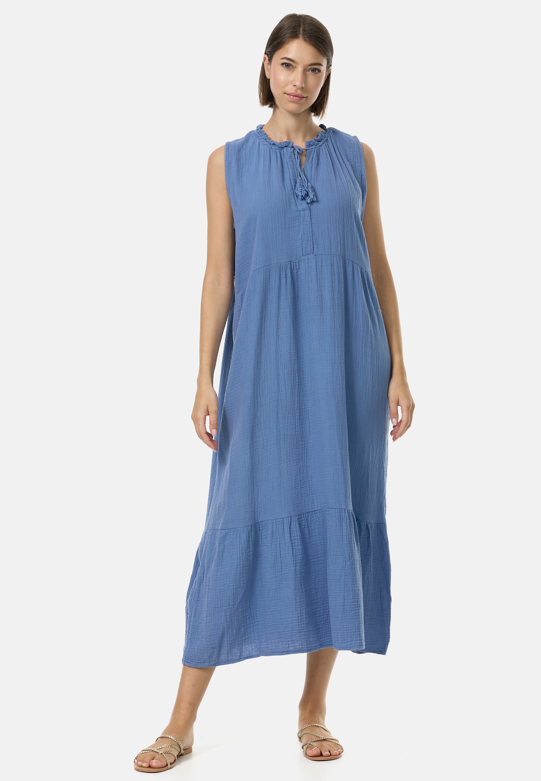 PM SELECTED Damen &Auml;rmelloses Musselin Maxikleid in Einheitsgr&ouml;&szlig;e PM46 