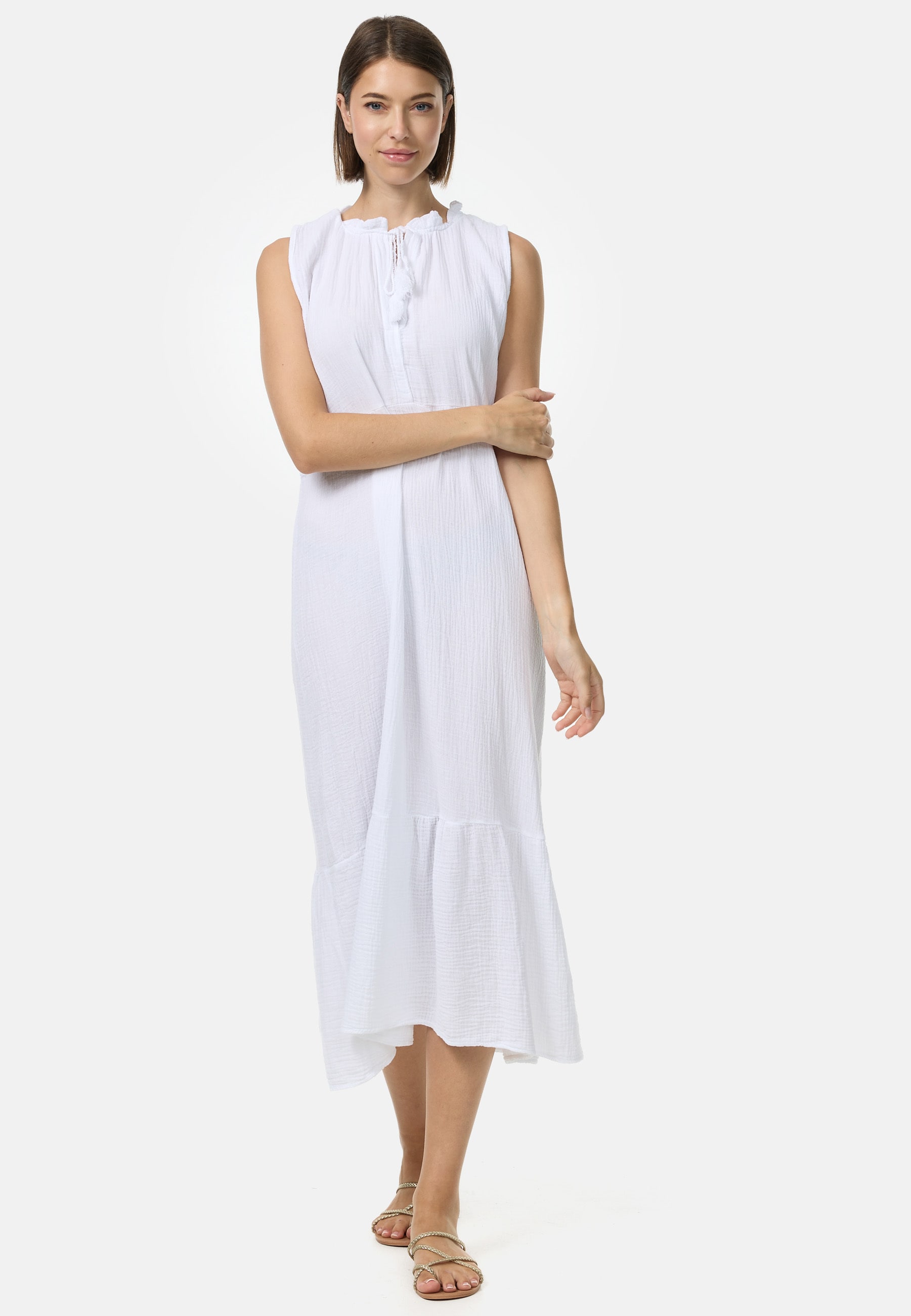 PM SELECTED Damen &Auml;rmelloses Musselin Maxikleid in Einheitsgr&ouml;&szlig;e PM46 