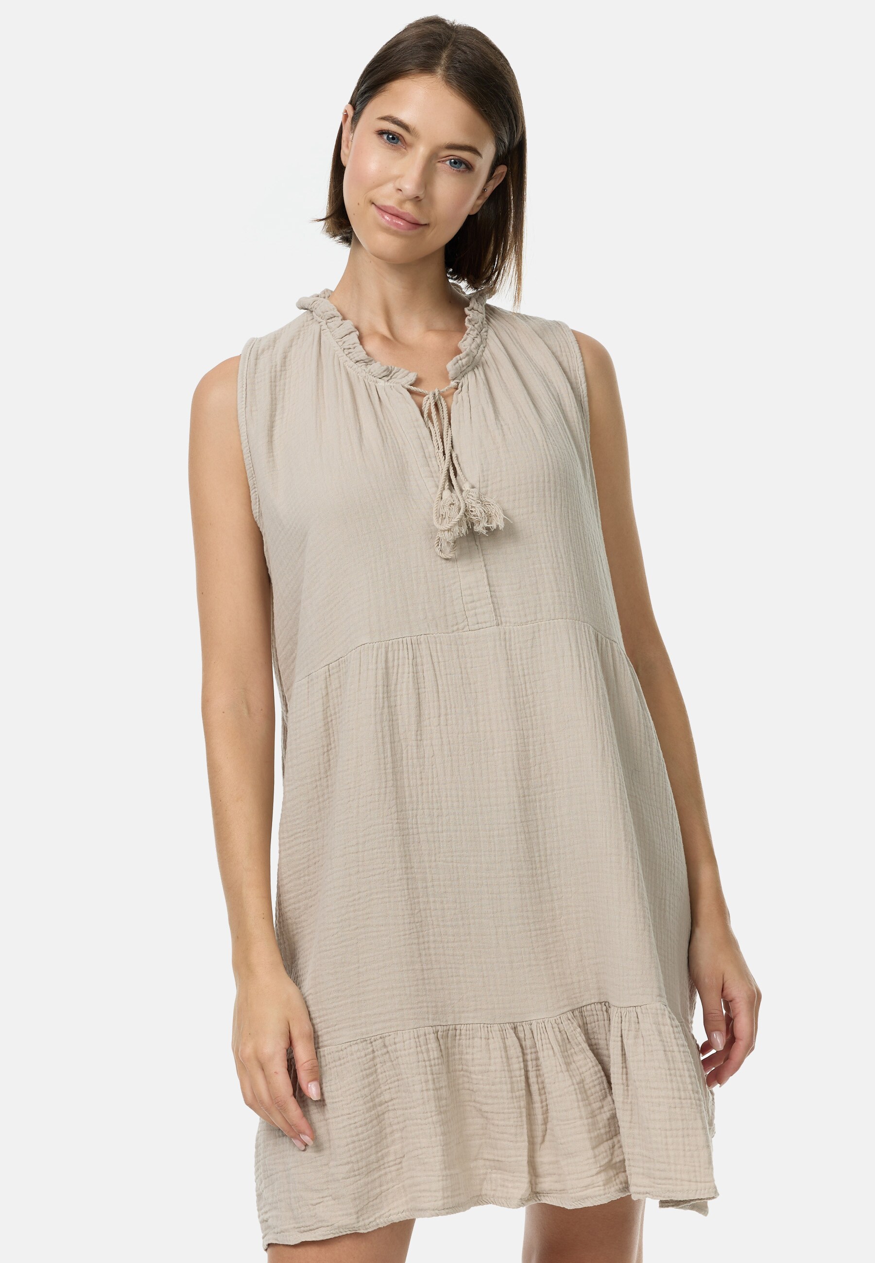 PM SELECTED Damen &Auml;rmelloses Musselin Minikleid in Einheitsgr&ouml;&szlig;e PM49 