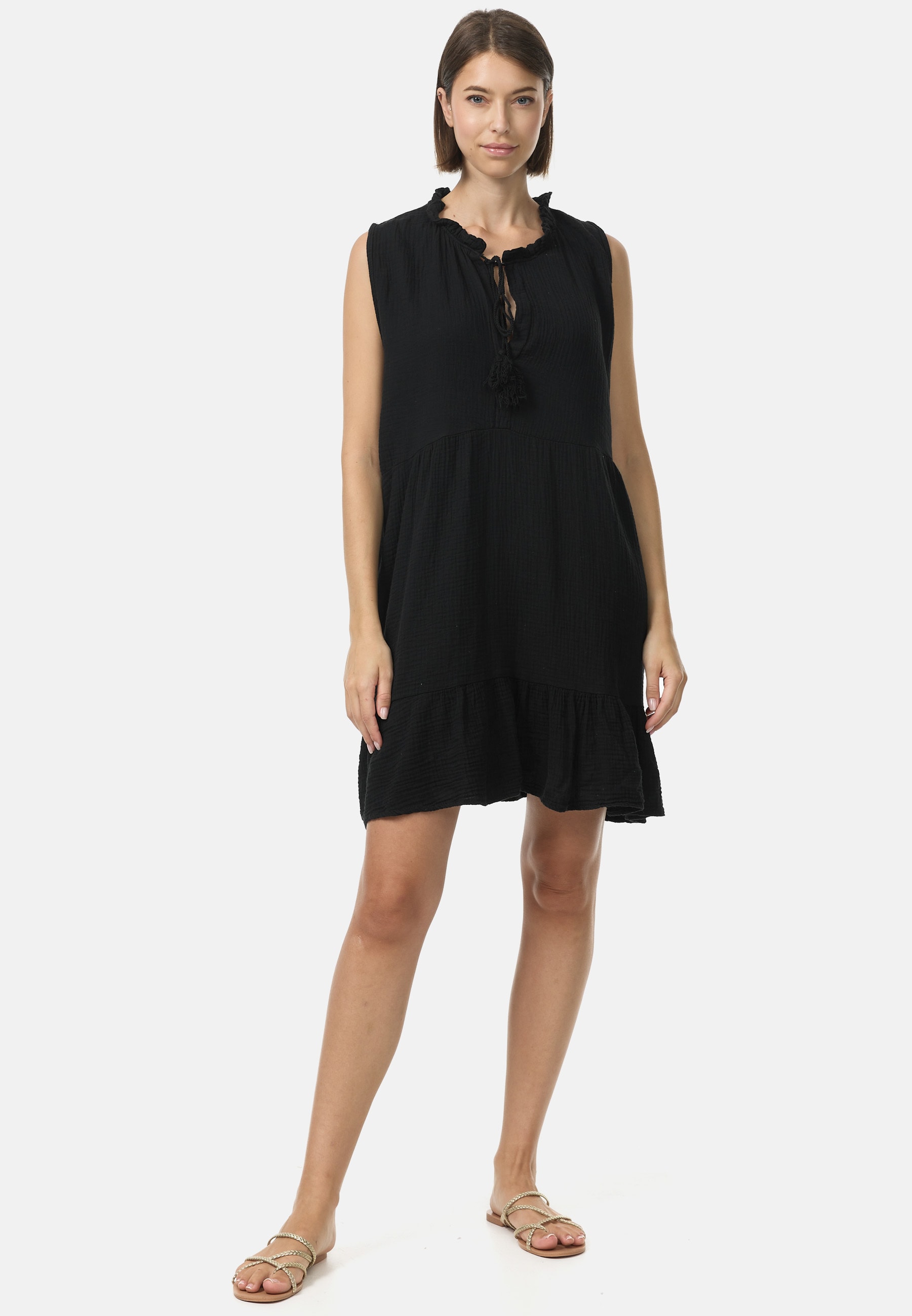 PM SELECTED Damen &Auml;rmelloses Musselin Minikleid in Einheitsgr&ouml;&szlig;e PM49 