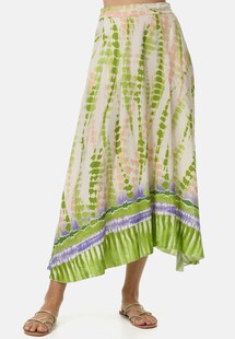 PM SELECTED Damen Sommerlicher Batik Maxirock in 3/4 Länge in Einheitsgröße PM57 