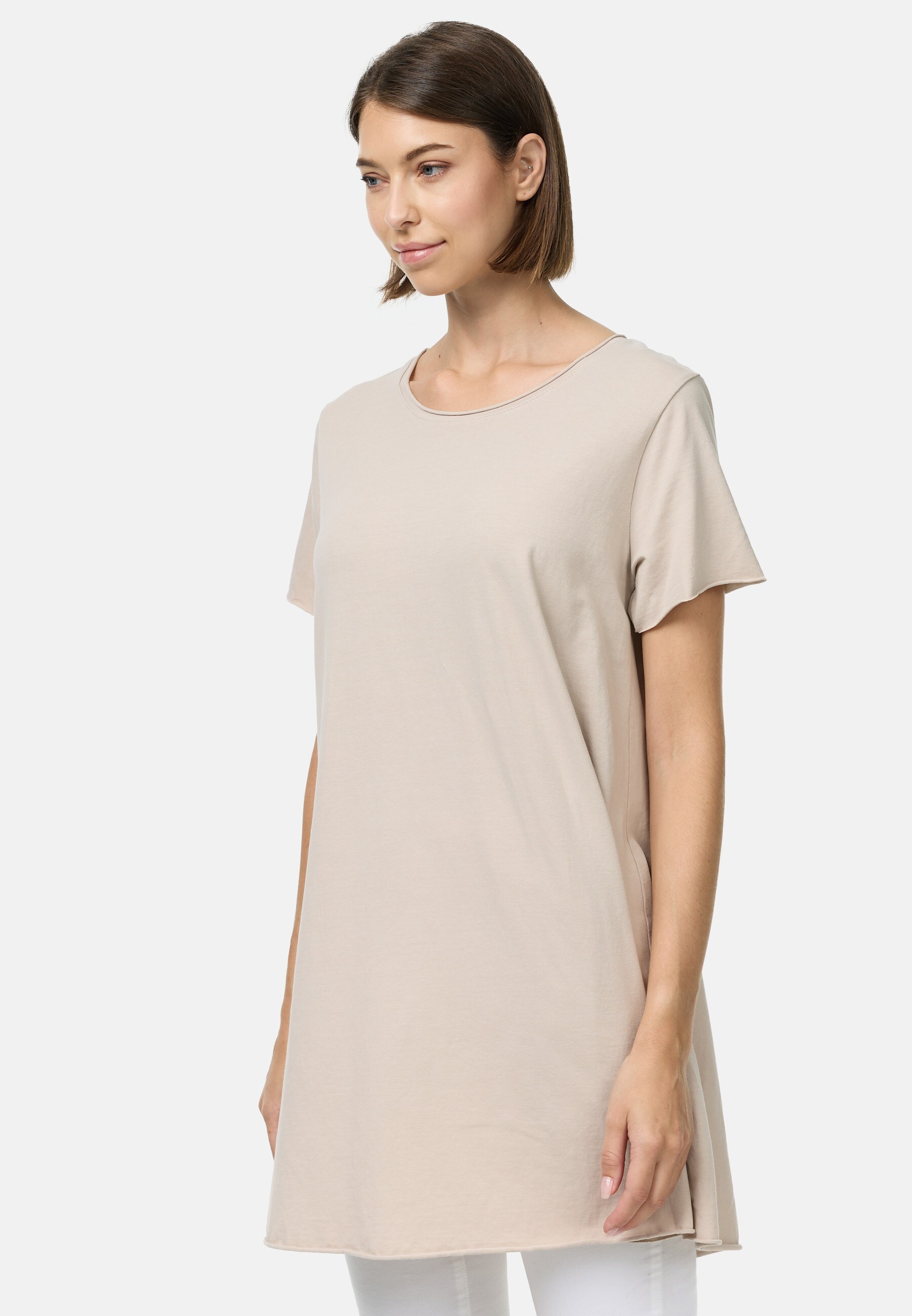 PM SELECTED Damen Ausgestelltes Long T-Shirt in Einheitsgr&ouml;&szlig;e PM59 