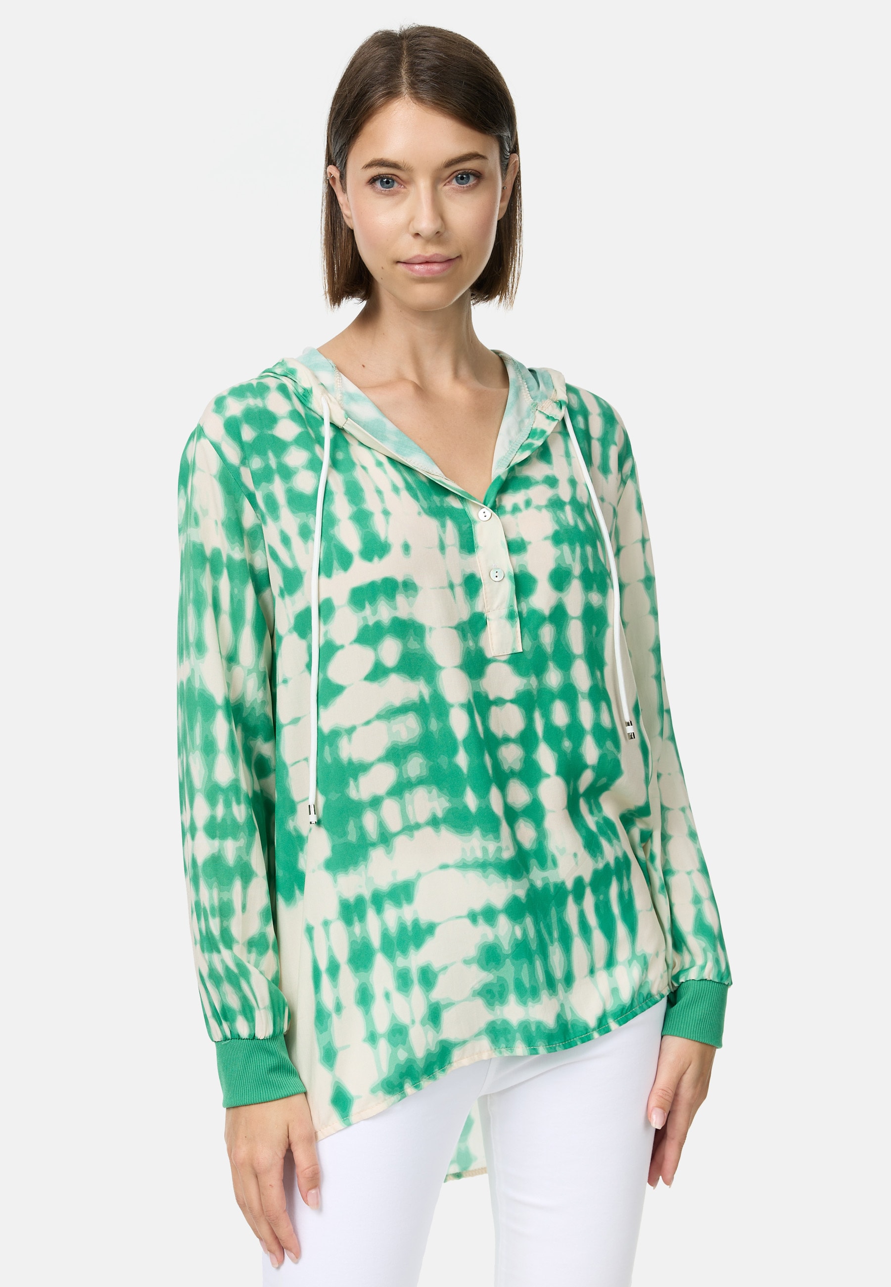 PM SELECTED Damen Freche Batik Hoodie Bluse mit Kapuze in Einheitsgr&ouml;&szlig;e PM63 