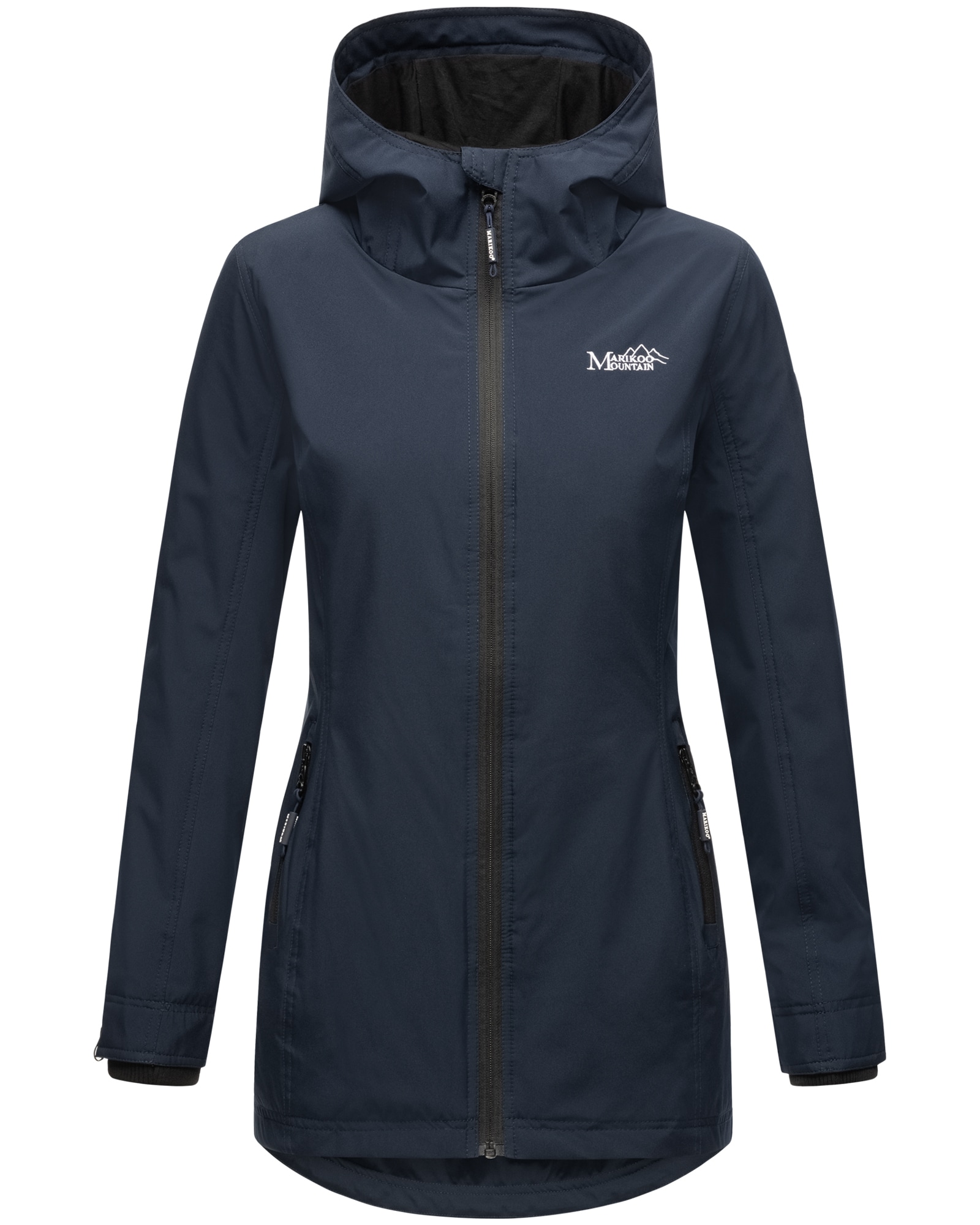 MARIKOO Damen Sportliche Jacke Outdoorjacke Lange &Uuml;bergangs Regenjacke mit Kapuze Honigbeere 