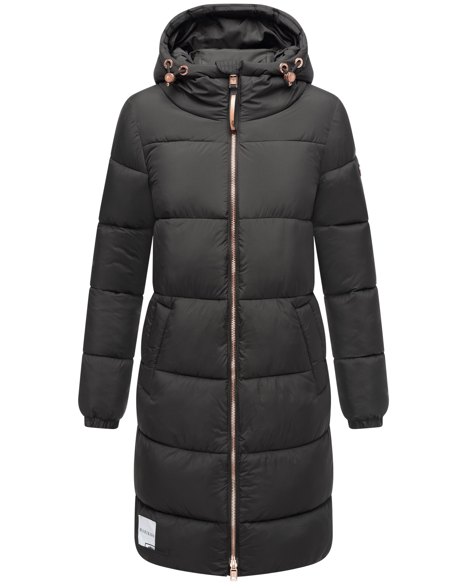 MARIKOO Damen Winter Steppmantel Stepp Jacke Mantel Parka warm mit Kapuze Nomadiaa 