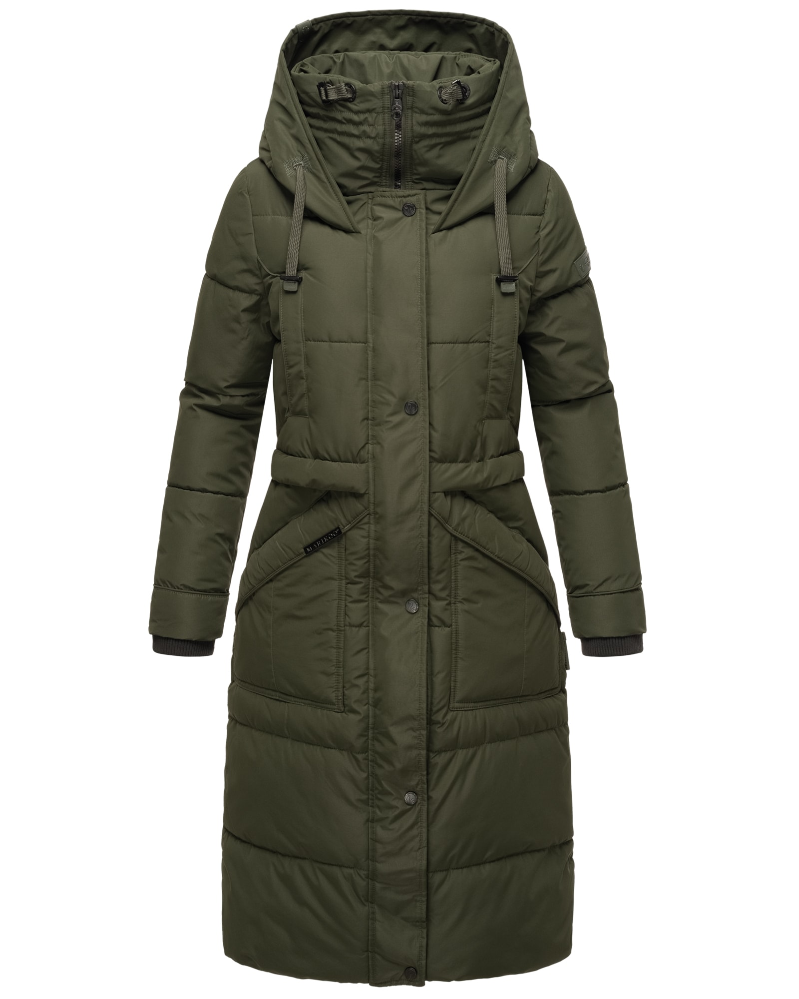 MARIKOO Damen Winter Steppmantel Stepp Jacke Mantel Parka warm mit Stehkragen & Kapuze Ayumii 