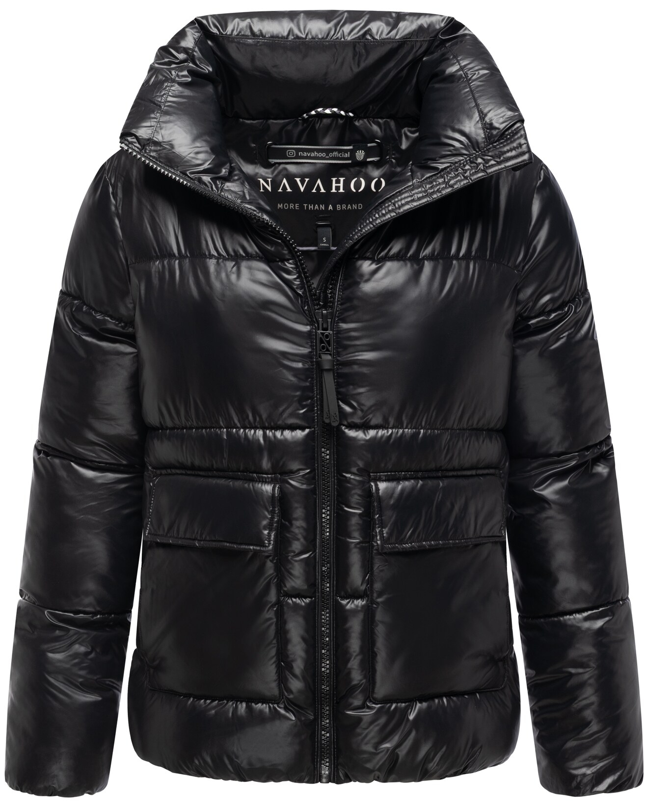 NAVAHOO Damen Winter Steppjacke gesteppt Anorak Puffer Winterjacke hochschlie§ender Kragen & dicker Reißverschluss Eispracht