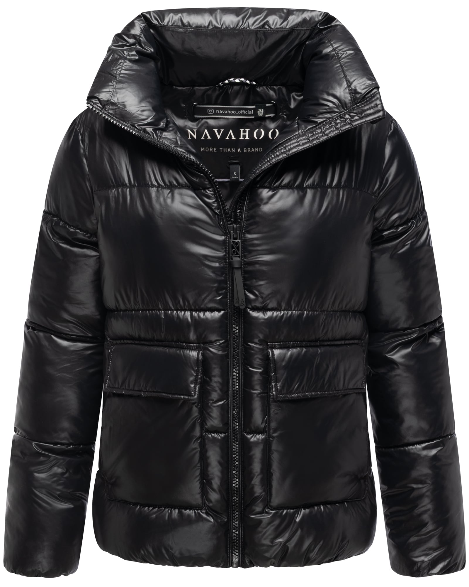 NAVAHOO Damen Winter Steppjacke gesteppt Anorak Puffer Winterjacke hochschlie&sect;ender Kragen & dicker Rei&szlig;verschluss Eispracht 