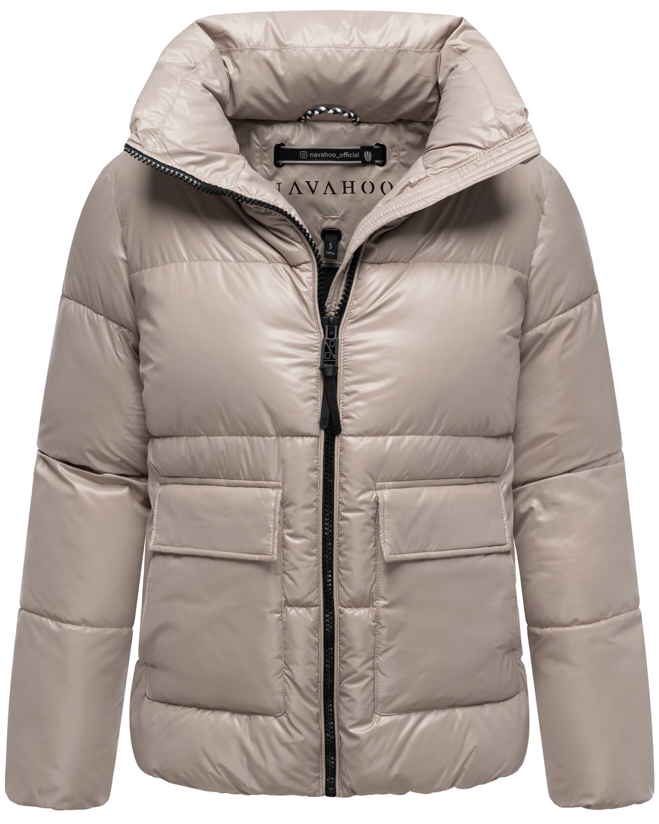 NAVAHOO Damen Winter Steppjacke gesteppt Anorak Puffer Winterjacke hochschlie§ender Kragen & dicker Reißverschluss Eispracht