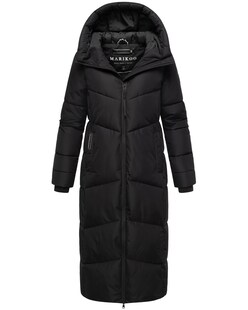MARIKOO Damen Steppmantel Lang Stepp Wintermantel gefüttert Outdoor warm Winterjacke Parka Kapuze Firella 