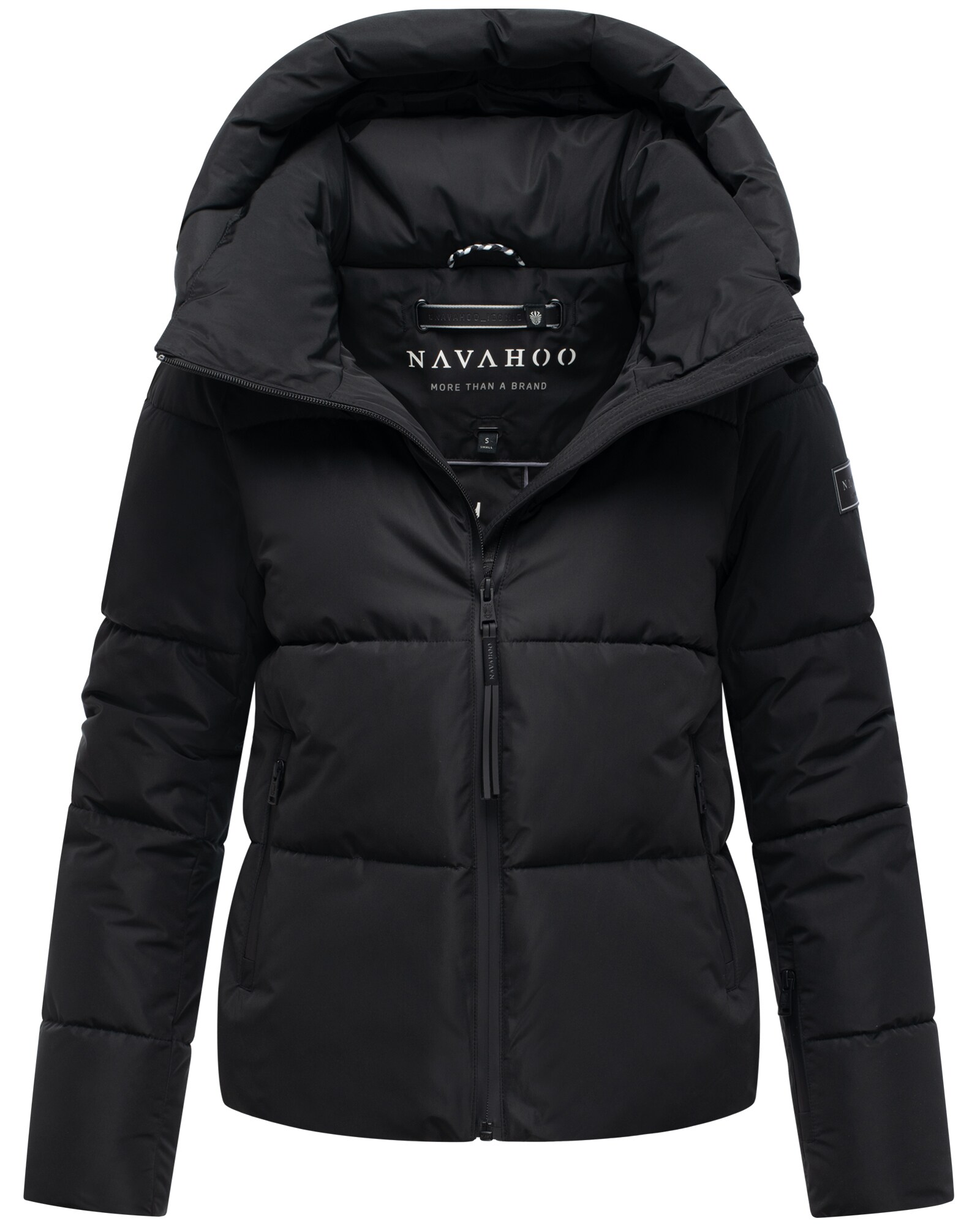 NAVAHOO Damen Winter Steppjacke gesteppt Winterjacke abnehmbarer Kapuze gef&uuml;ttert Frostherz 