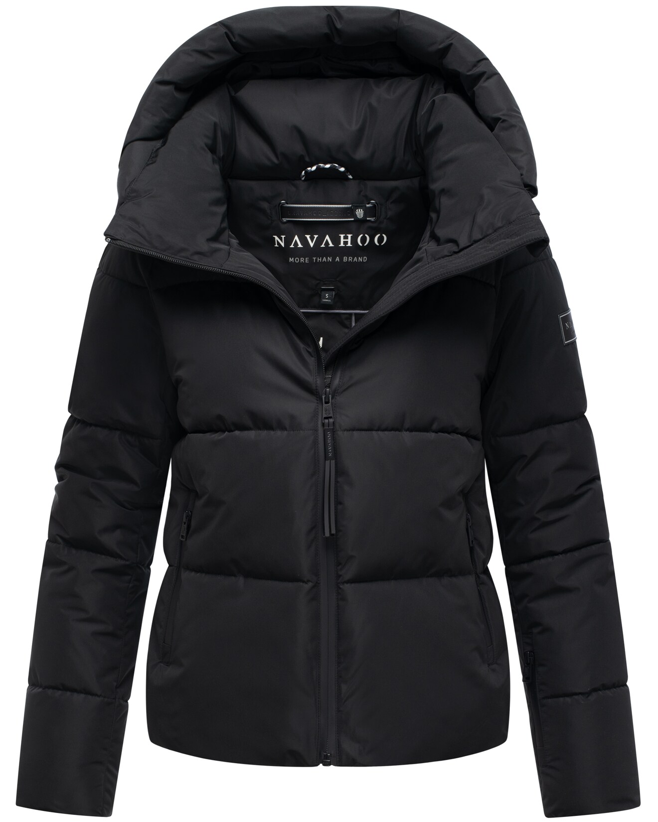 NAVAHOO Damen Winter Steppjacke gesteppt Winterjacke abnehmbarer Kapuze gefüttert Frostherz