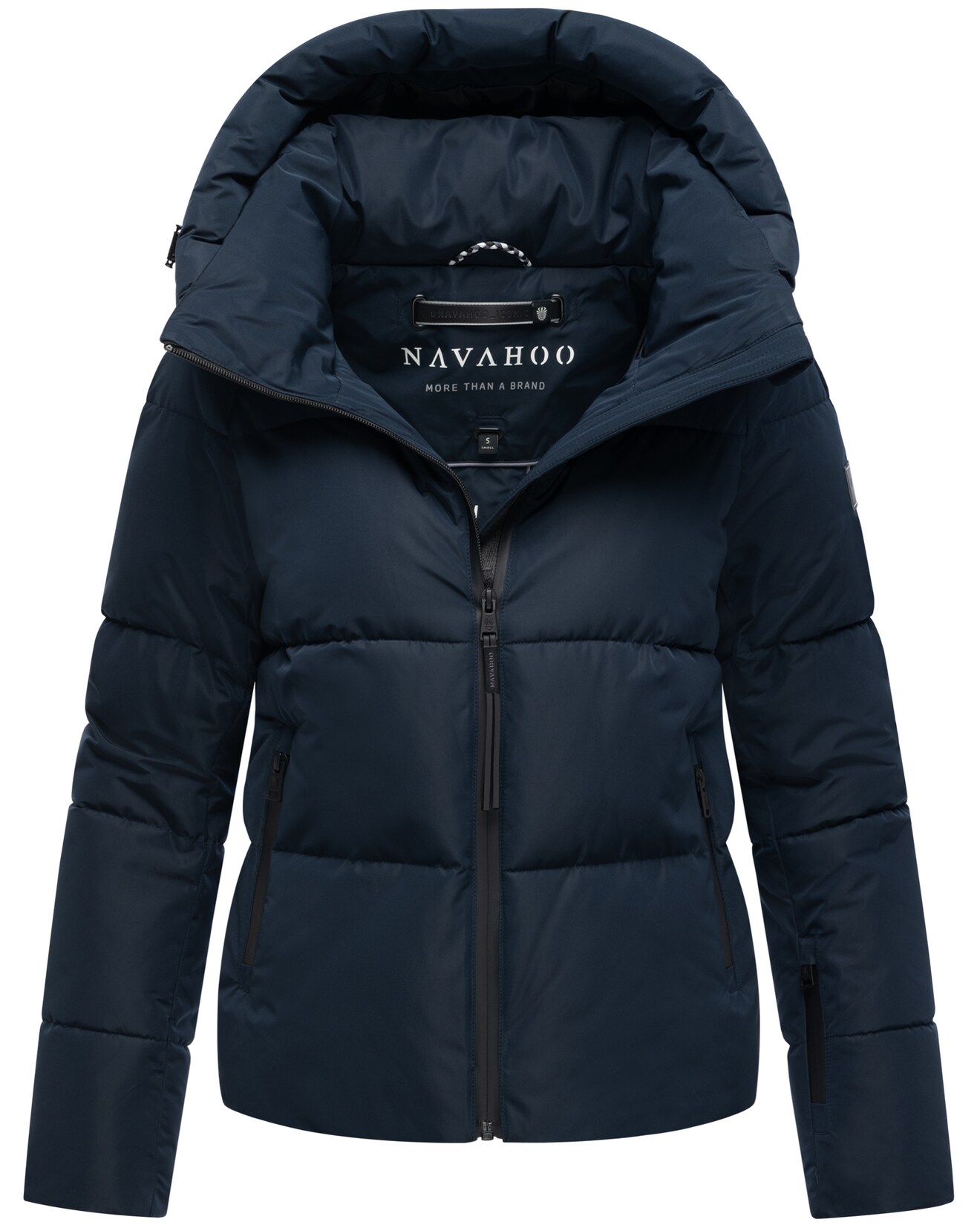 NAVAHOO Damen Winter Steppjacke gesteppt Winterjacke abnehmbarer Kapuze gefüttert Frostherz