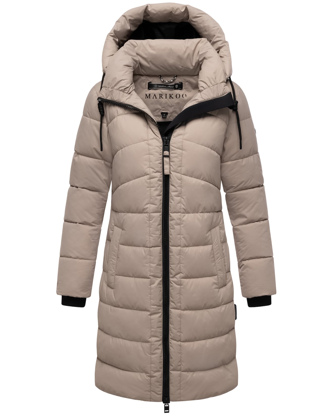 MARIKOO Damen Winter Jacke Steppmantel Parka Mantel Anorak Winterjacke warm gefüttert abnehmbarer Kapuze Kaltnäschen