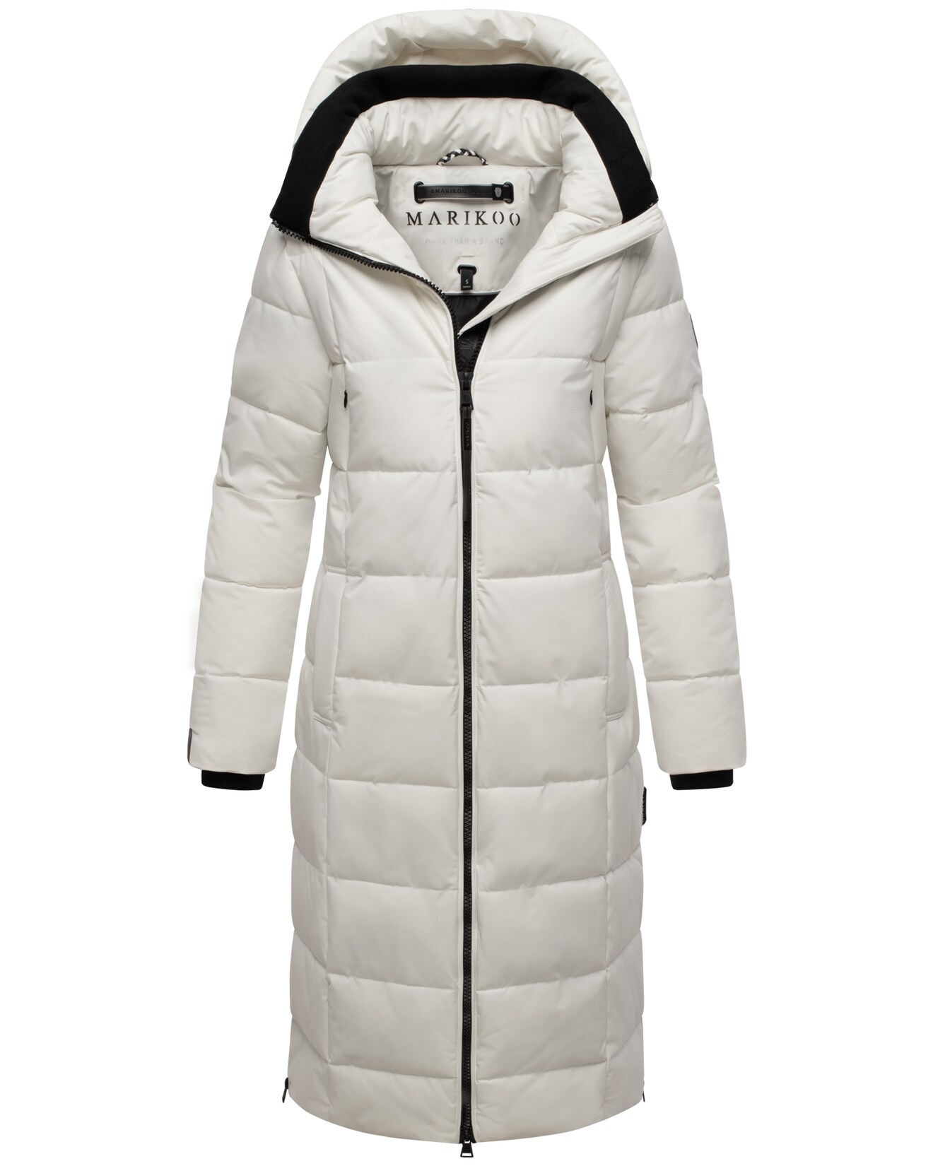 MARIKOO Damen Winter Jacke Stepp Parka Mantel Anorak Winterjacke warm gefüttert Hoher Rippstrickkragen Kapuze Lanitaa