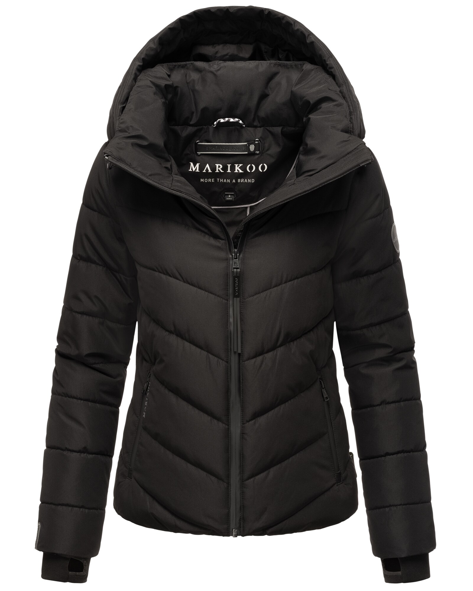 MARIKOO Damen &Uuml;bergangsjacke Steppjacke Winterjacke gesteppt Herbst Winter Outdoorjacke Kapuze Stehkragen Gef&uuml;ttert Vegan Samuiaa 
