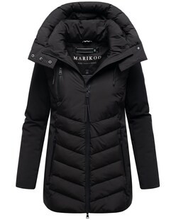 MARIKOO Damen Winter Steppjacke gesteppt Winterjacke Softshell Material, abnehmbarer Kapuze, gefüttert Tivaa 