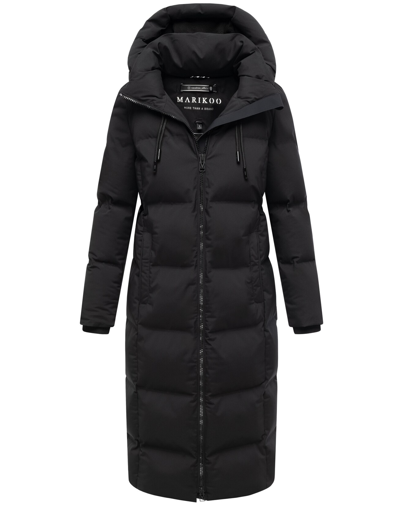 MARIKOO Damen Winter Steppmantel langer Parka, warm gefüttert, vegan, winddicht, wasserabweisend, Mantel mit Kapuze Tikoraa