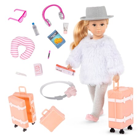 LORI Puppe Leighton mit Reisegepäck