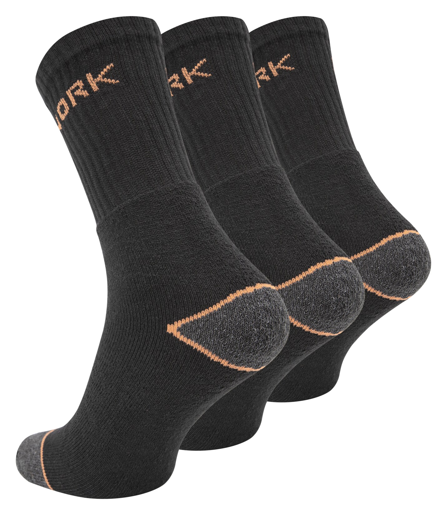 Paolo Renzo® Arbeitssocken 12 Paar - Größe 39/42 - Orange/Schwarz