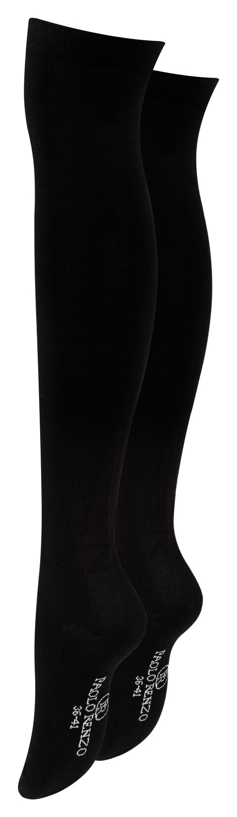 Paolo Renzo® Damen Baumwoll Overknees mit Anti-Rutsch-Bund 3 Paar - Größe 36/41 - Grau