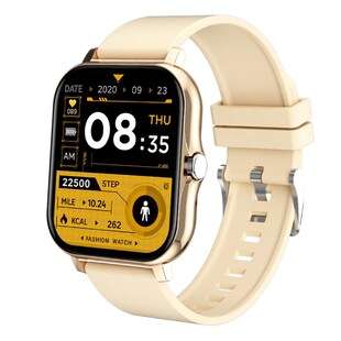 TPFNet Smart Watch / Fitness Tracker IP67 - Silikon Armband - Android & IOS - Gold 