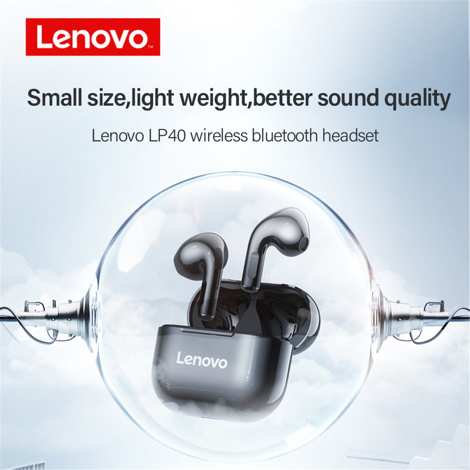 Lenovo LP40 Bluetooth-Kopfh&ouml;rer Schwarz 