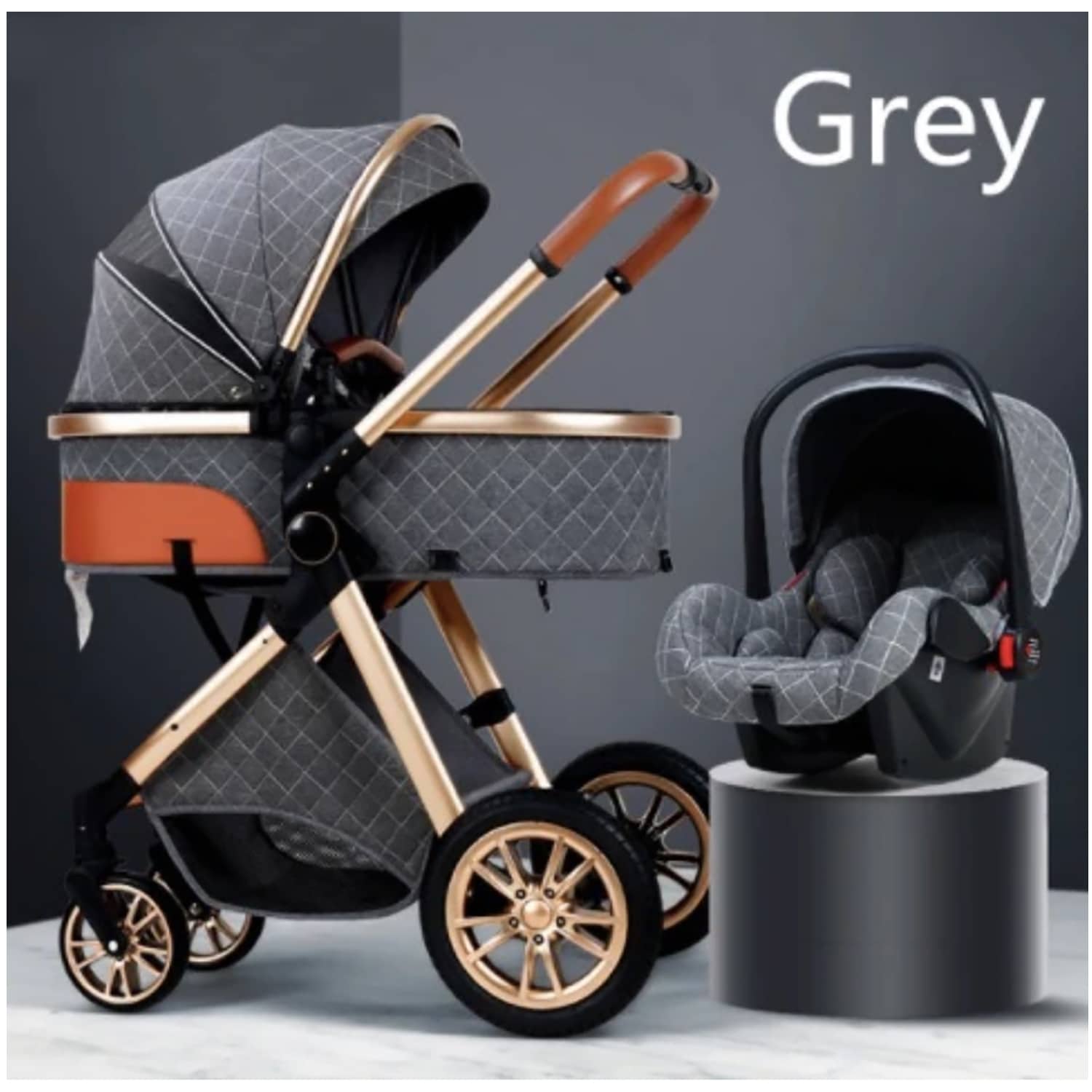 TPFLiving Kombi-Kinderwagen 3in1 Set - Modell 1 Stoff - Schokolade bei  Marktkauf online bestellen
