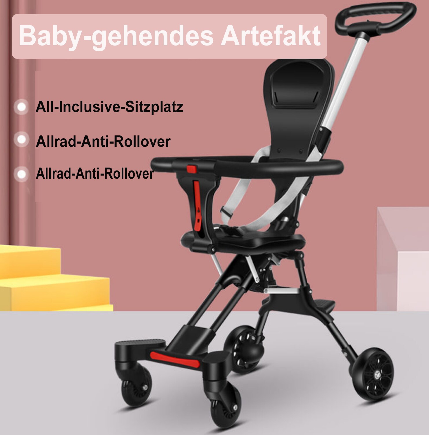 TPFLiving Klappkinderwagen aus Aluminium 