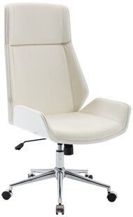 TPFLiving Bürostuhl Bredow Kunstleder Walnuss/Schwarz 