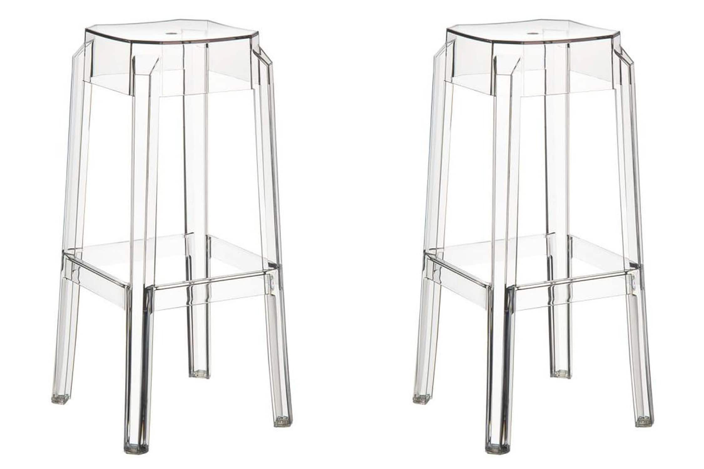 TPFLiving 2er Set Barhocker Faxi Transparent 