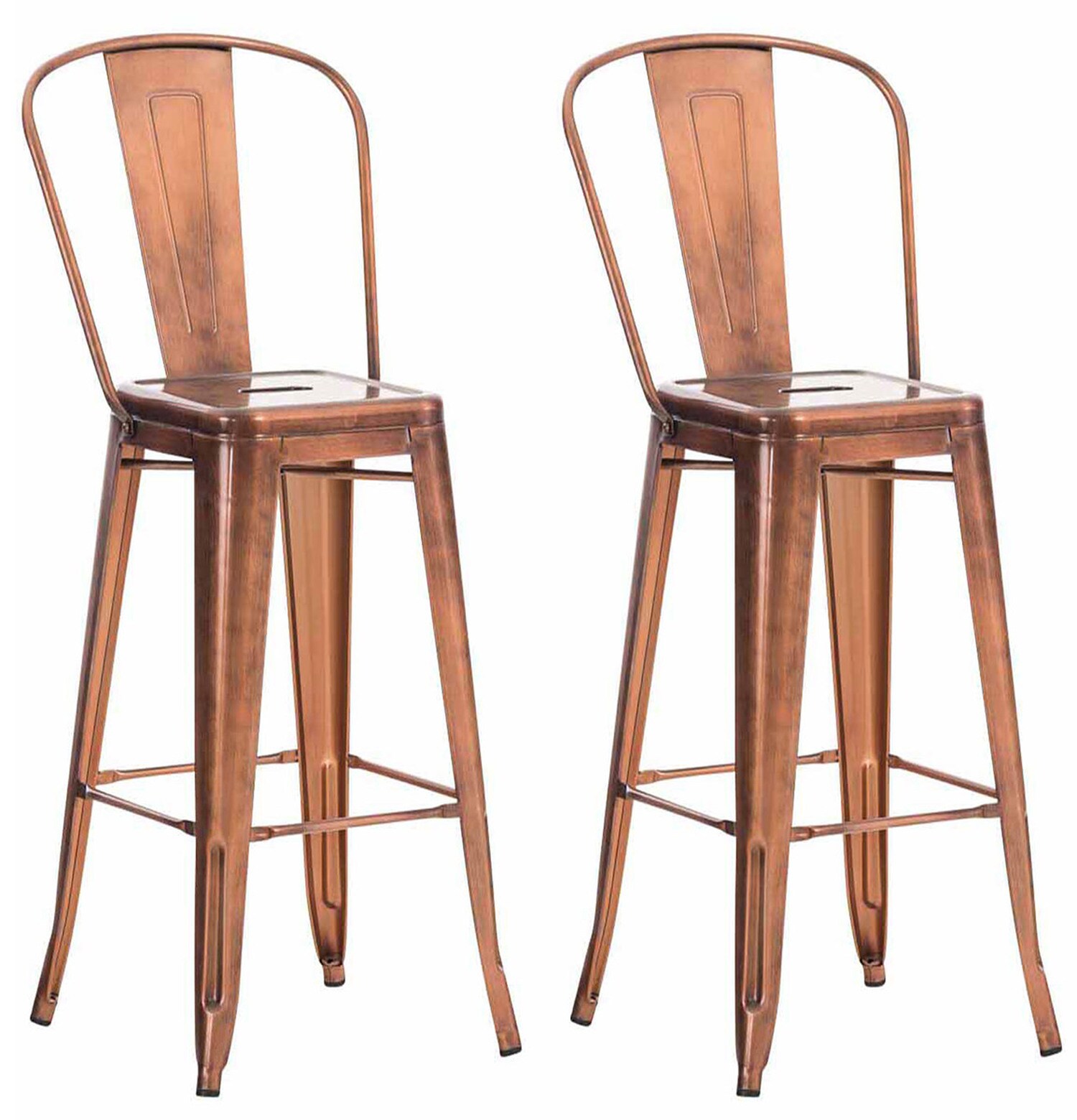 TPFLiving 2er Set Barhocker Adnan Kupfer 