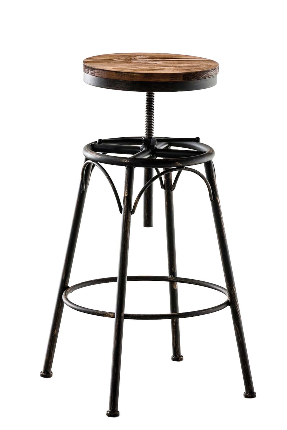 TPFLiving Barhocker Bean Holzsitz Gestell Bronze